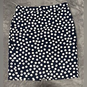 J Crew Blue and White Polka Dot Women's Pencil Skirt